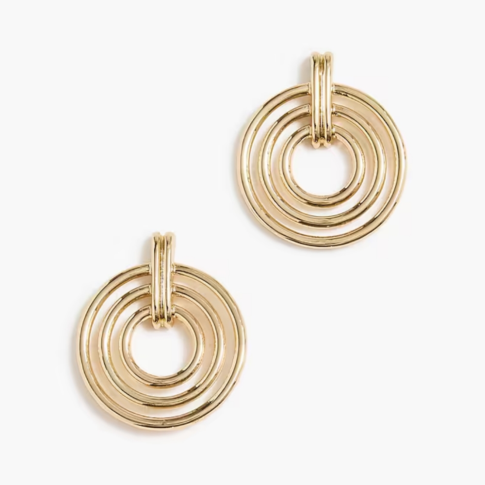 J.Crew circle statement earrings, gold